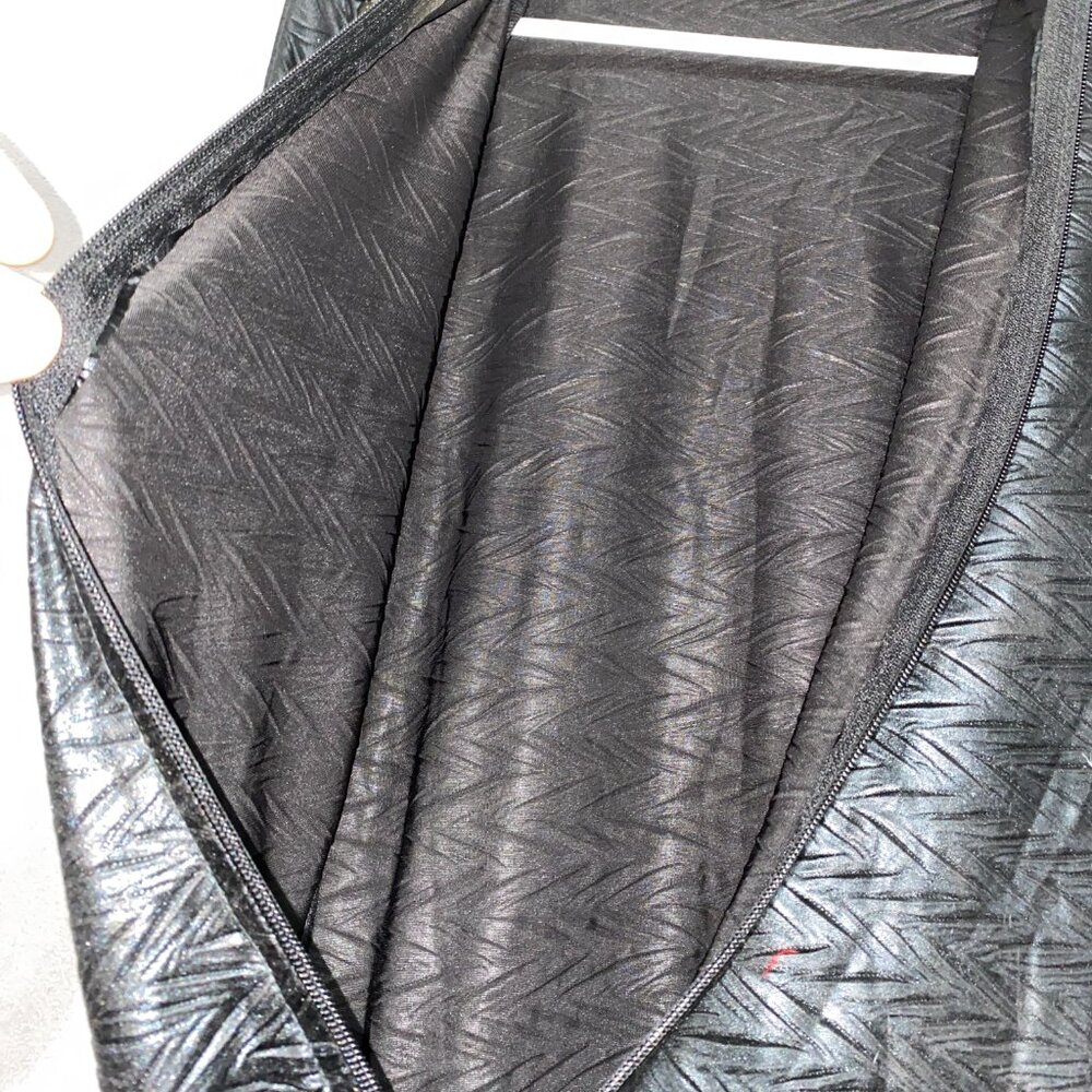 Ivy Layne Studded Black Hooded Bodysuit M/L Made in USA Edgy Zip Front - Picture 3 of 7